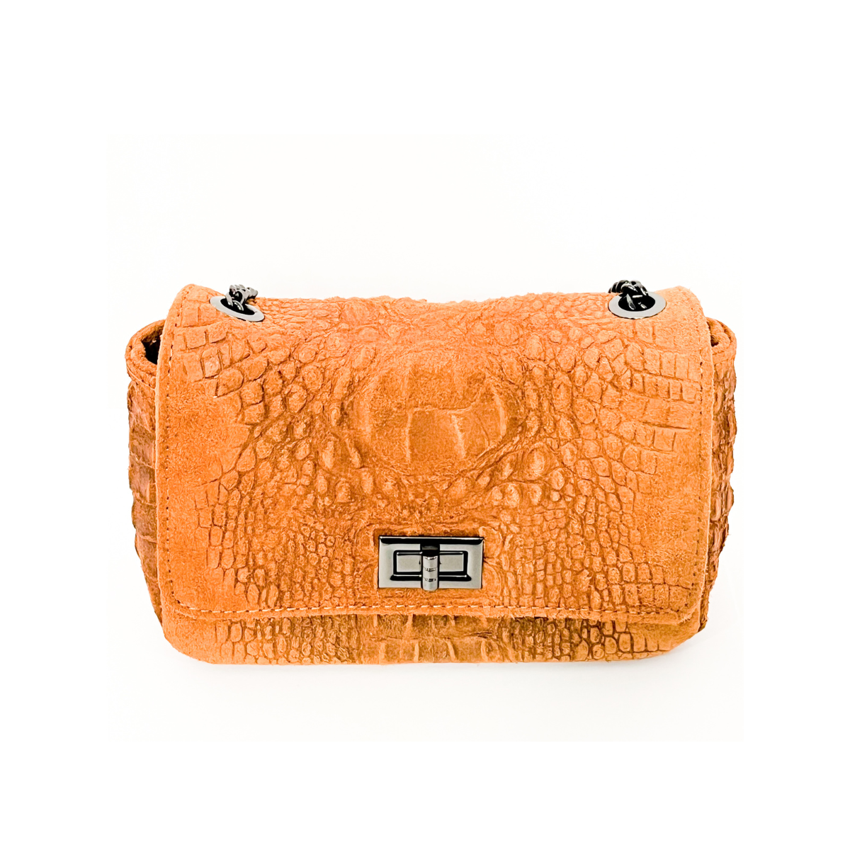 Juliana Nubuck Crossbody Handbag- Cognac