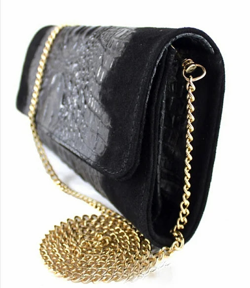 Luciana Nubuck Leather Clutch