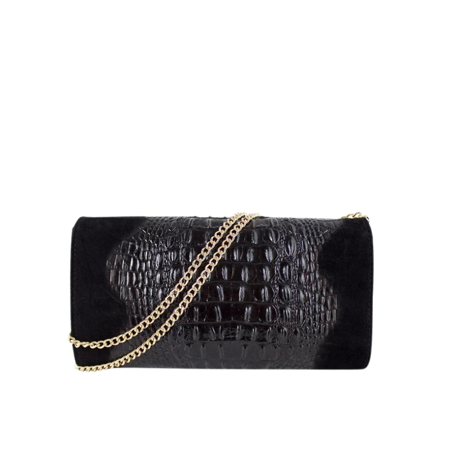 Luciana Nubuck Leather Clutch