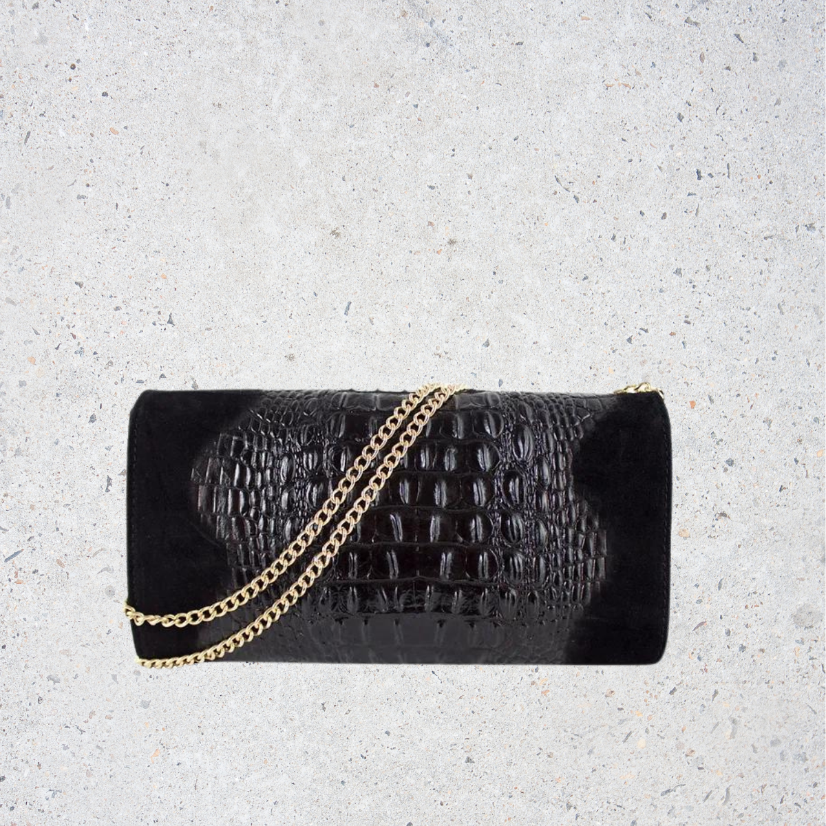 Luciana Nubuck Leather Clutch
