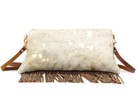 The Norma Gold Chocolate Fringe Cross Body