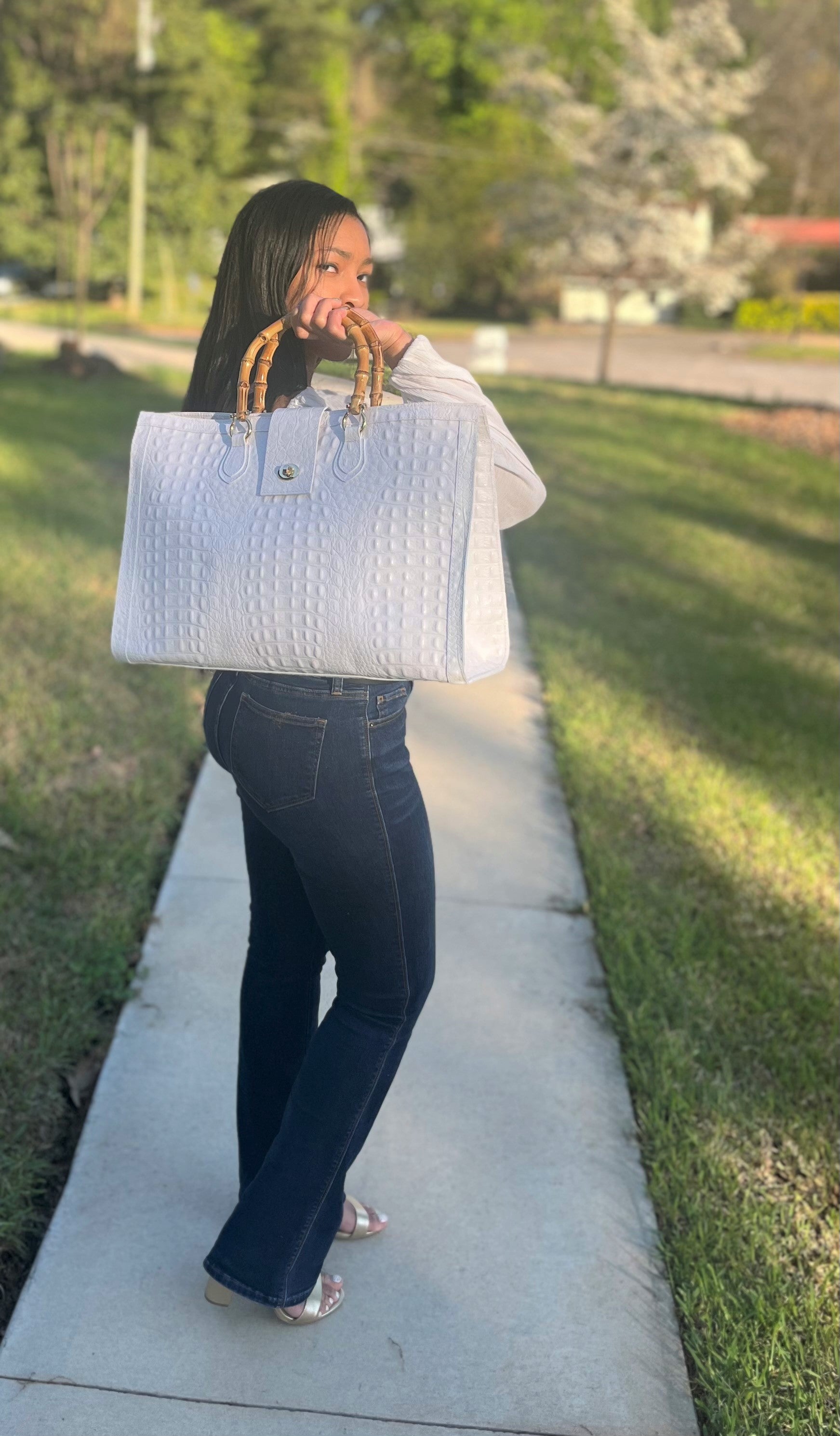 Luna XL Tote- Pure White