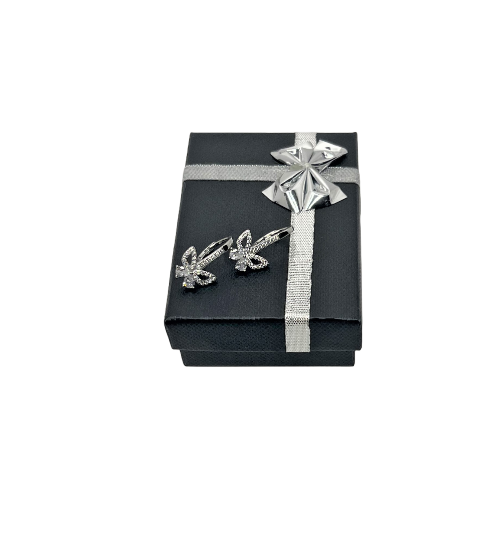Butterfly Huggies with Cubic Zirconia Stones