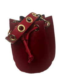 Tiffany Cowhide Bucket Handbag & Crossbody-Riveting Red