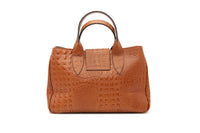 The Margie Medium Satchel  with Tri Color Cowhide