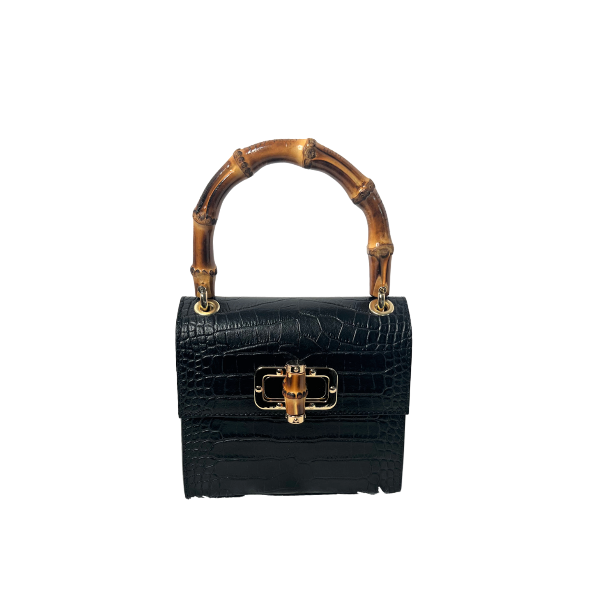 Kiwi Small Croco Handbag- Black