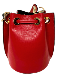 Tiffany Cowhide Bucket Handbag & Crossbody-Riveting Red