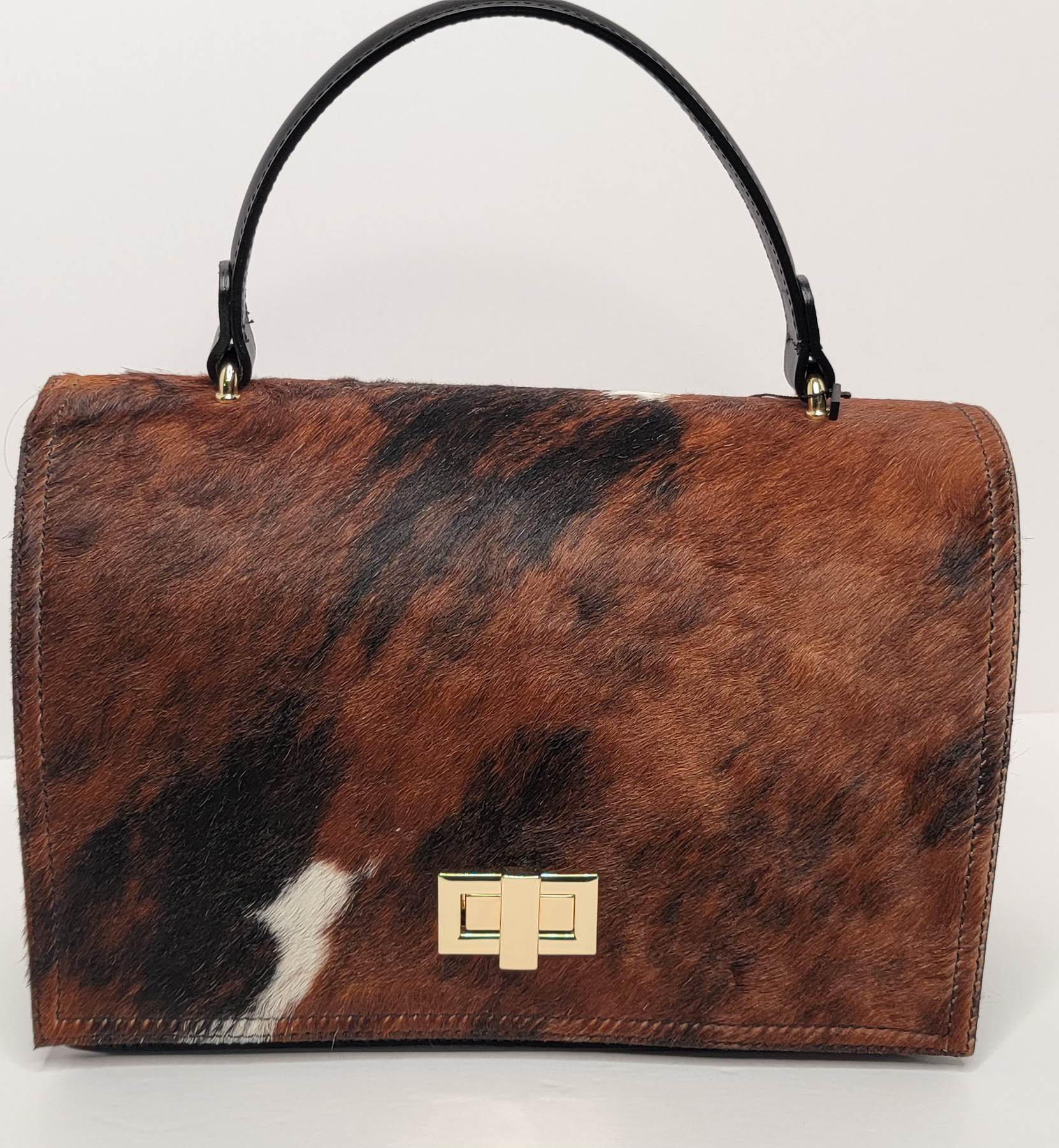 Fiorella Cowhide Handbag -Tri-Color