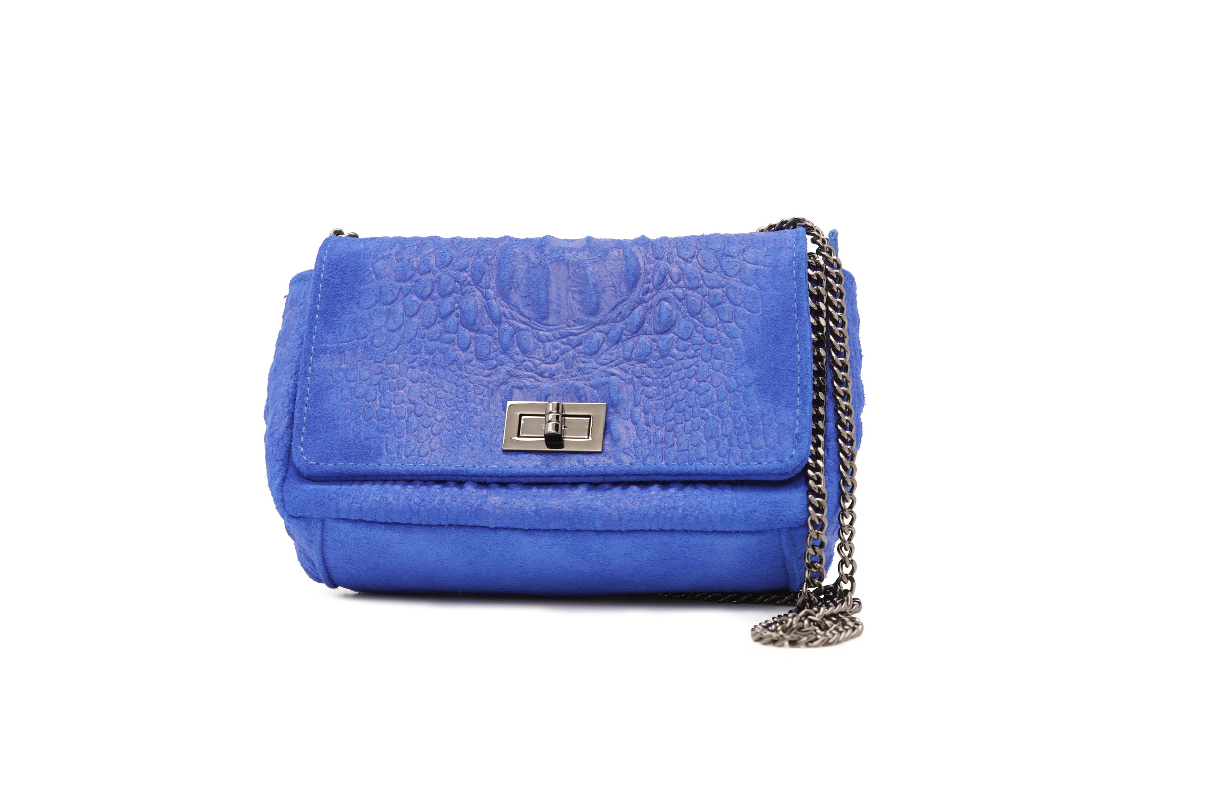 Juliana Nubuck Crossbody Handbag-Brilliant Blue